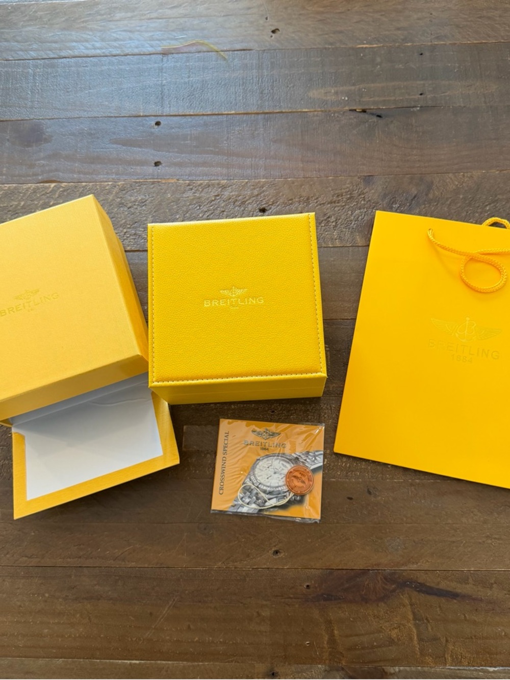 Breitling Bright Yellow Leatherette Presentation Box